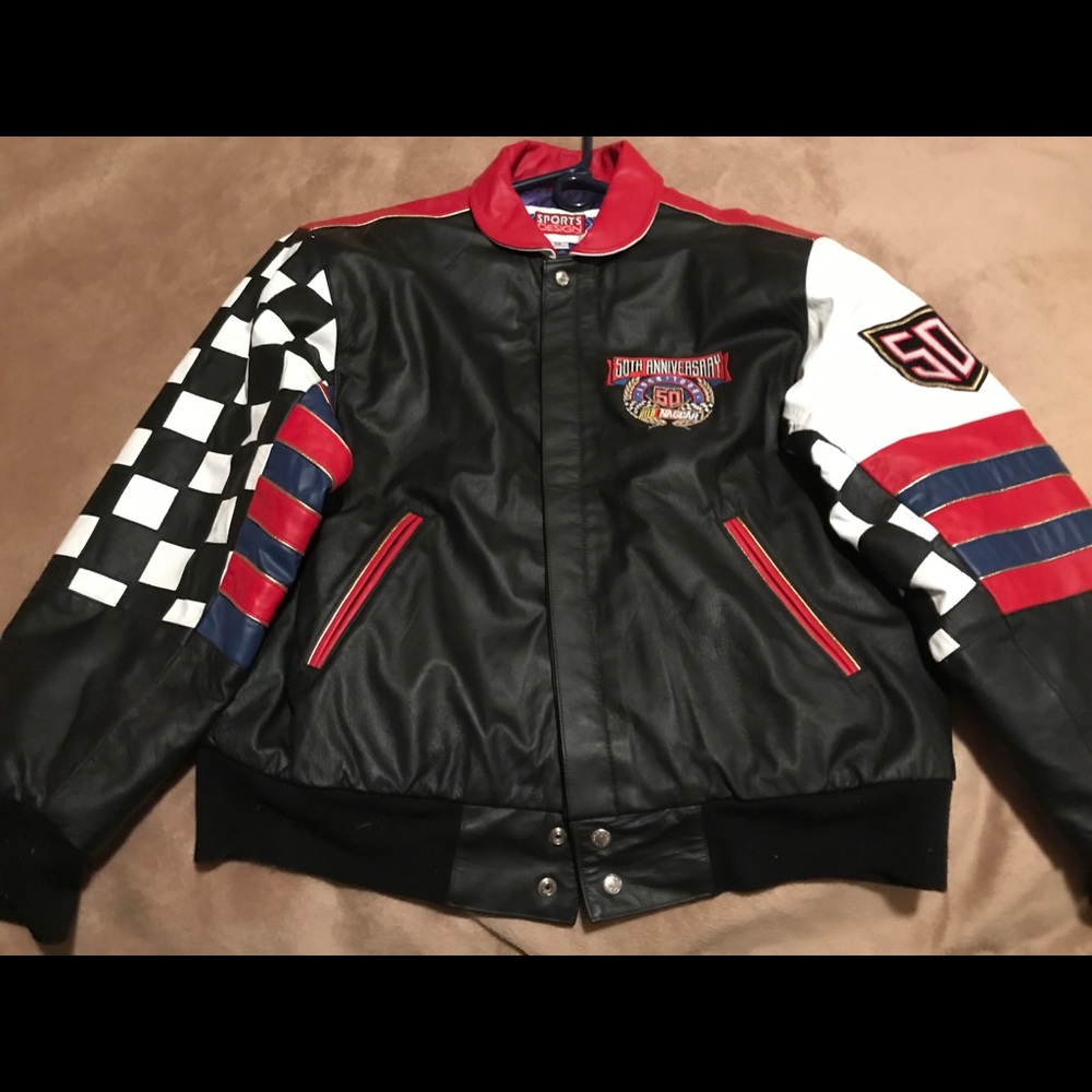 NASCAR 50th Anniversary Leather Bomber Jacket